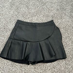 Black Pleather Skort - American Threads